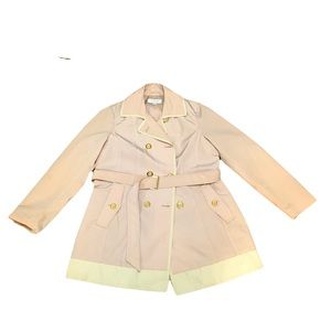 Laundry By Shelli Segal women’s Large Jacket • Blush Pink Midi Trench Coat nwot